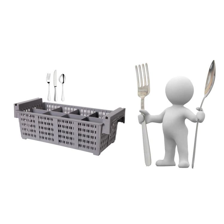 Plastic Rectangle Cutlery Caddy - 8 Compartments — view 8