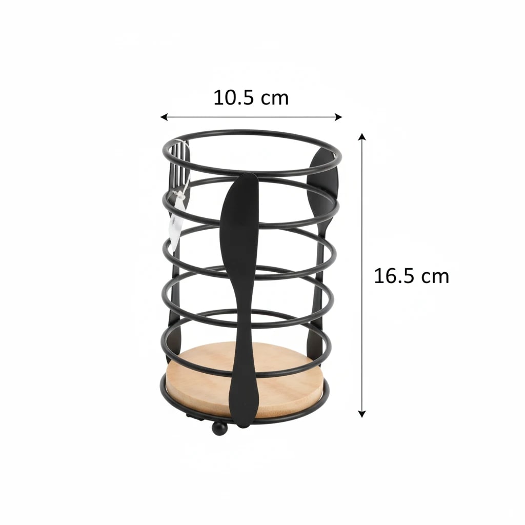 Wooden Round Spoon / Fork / Knife Holder