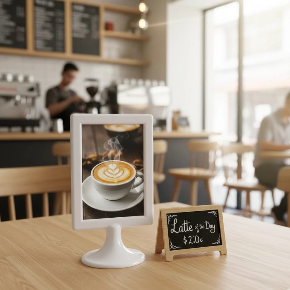 Round Base Table Display Stand | A7 Vertical — view 3