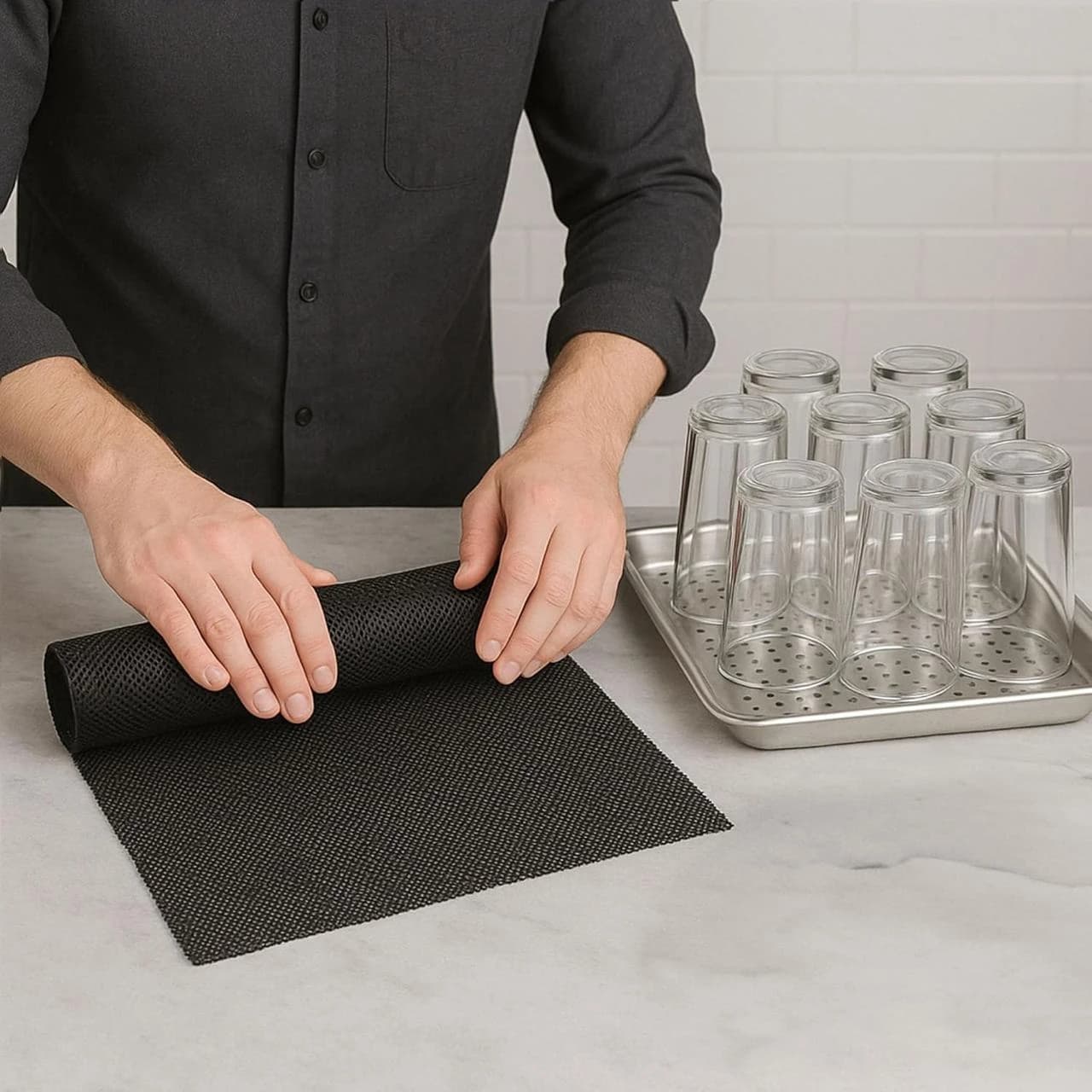 Plastic Bar Mesh Liner - Black ( 1 Carton: 2 Roles ) — view 4