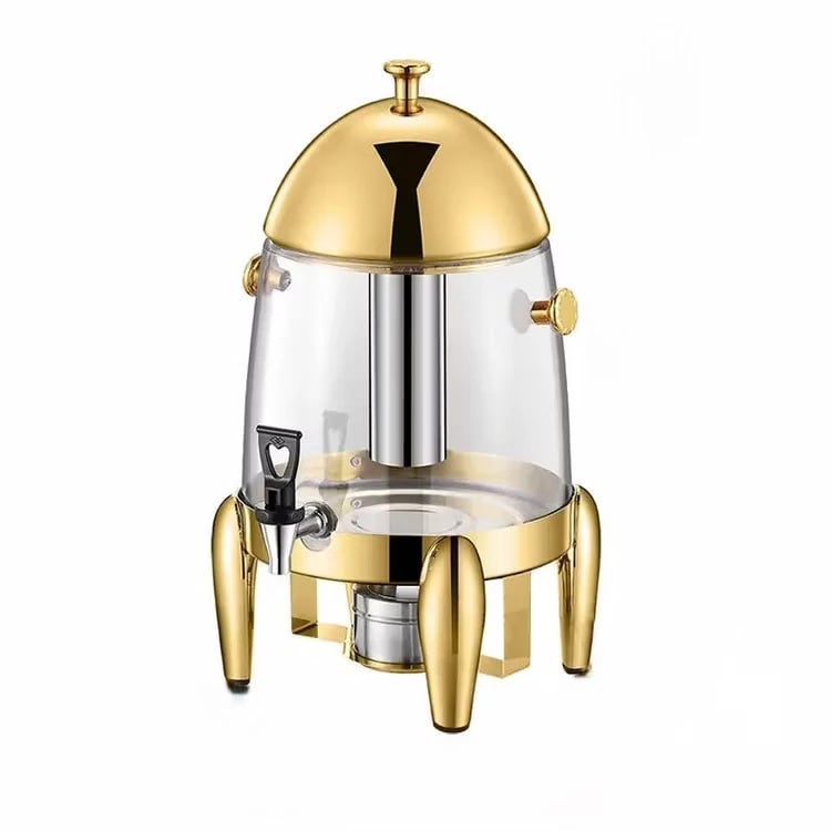 Gold Tea/Coffee/Panipuri Urn Dispenser 13L- Hot Gel Based + Cold SS Ice Stick - Dome Shaped — view 2