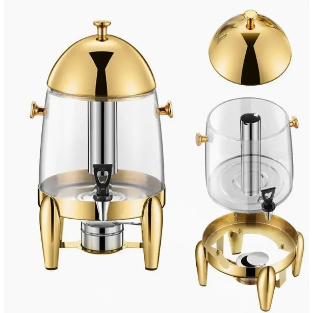 Gold Tea/Coffee/Panipuri Urn Dispenser 13L- Hot Gel Based + Cold SS Ice Stick - Dome Shaped — view 8