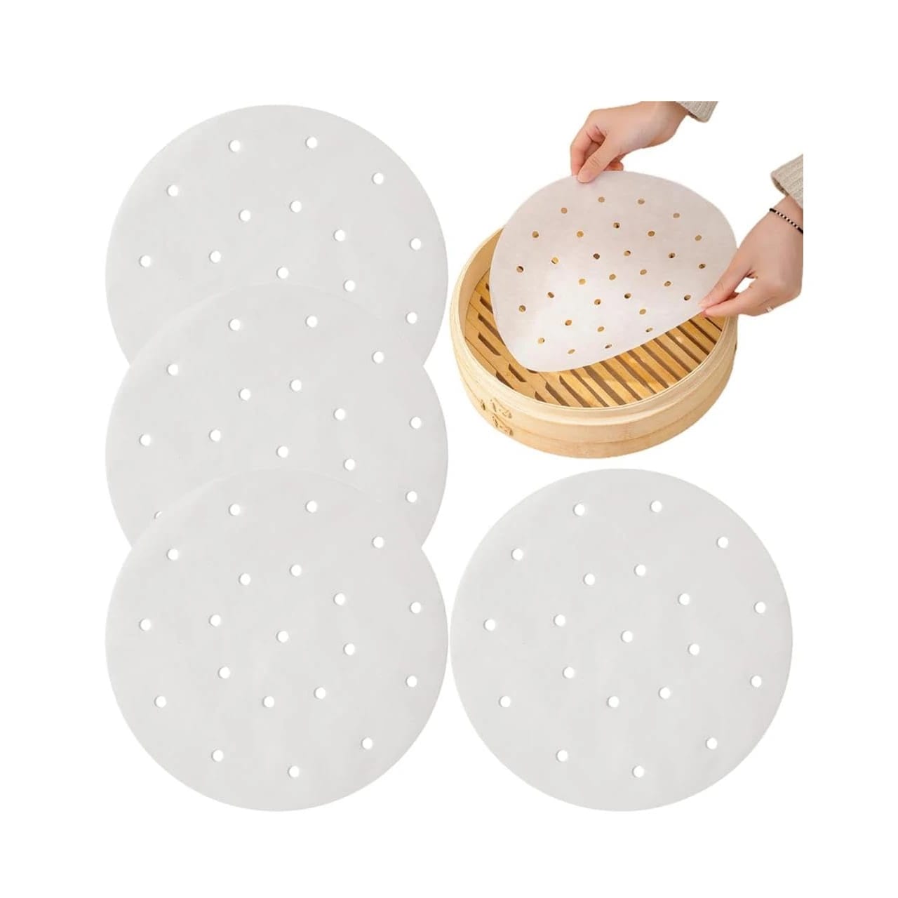 Paper Sheets for Wooden Dimsum Basket - (Quantity - 50pcs) — view 4