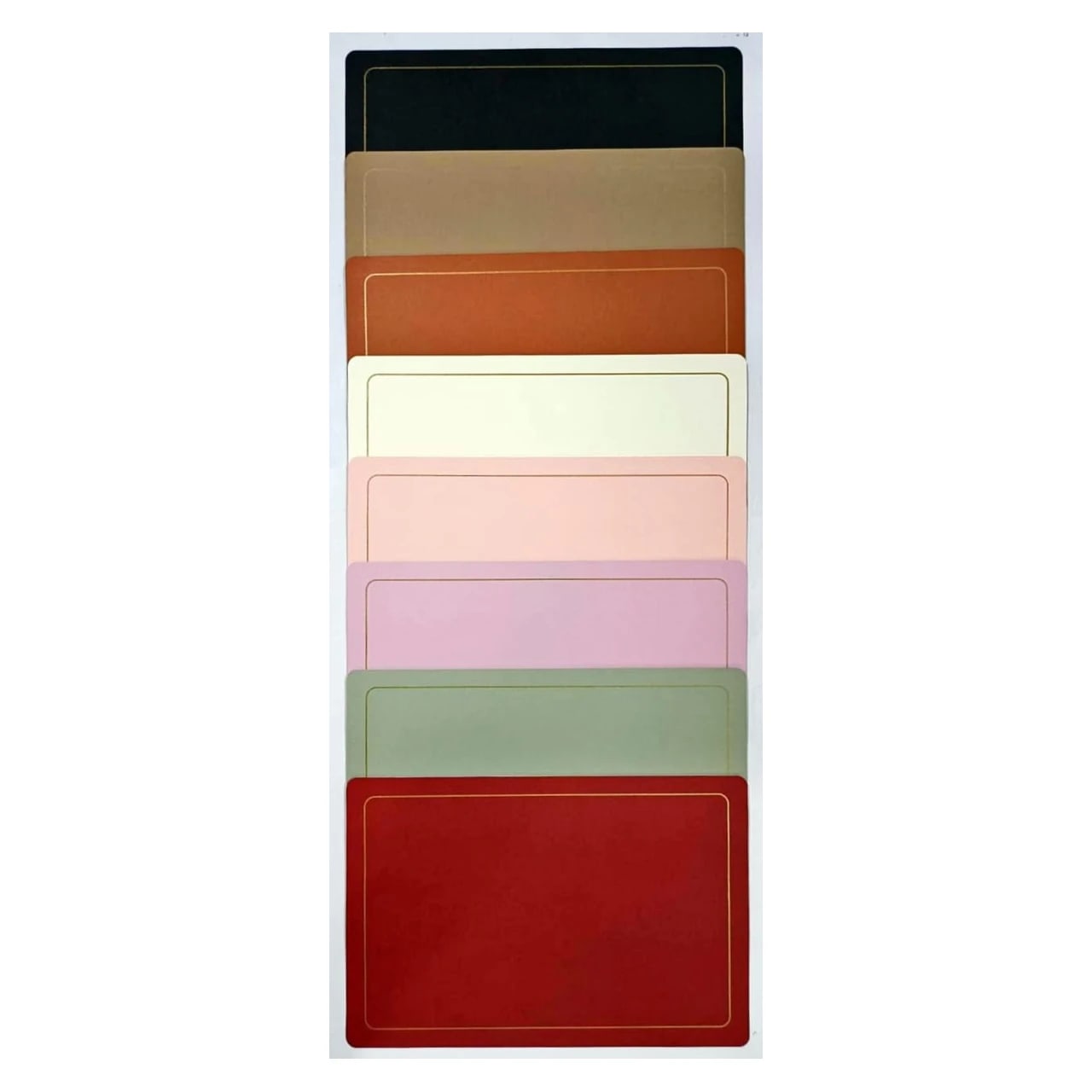 Premium Leather Type Table Mats with Golden Border - (Quantity: 6pcs) — view 1