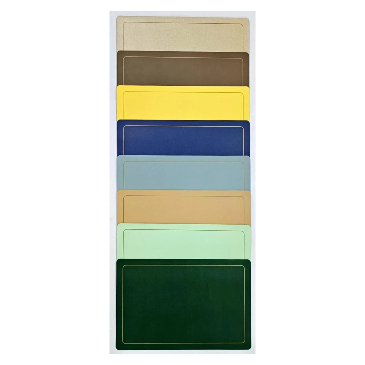 Premium Leather Type Table Mats with Golden Border - (Quantity: 6pcs) — view 2