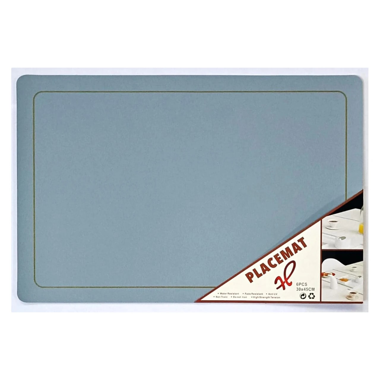 Premium Leather Type Table Mats with Golden Border - (Quantity: 6pcs) — view 1