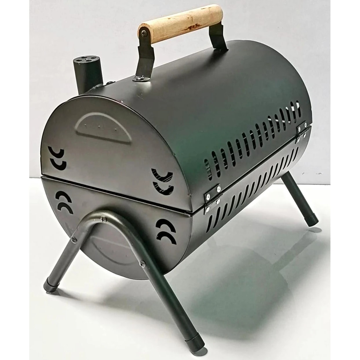 MS Portable Cylindrical Shaped Barbeque Grill - Black — view 7