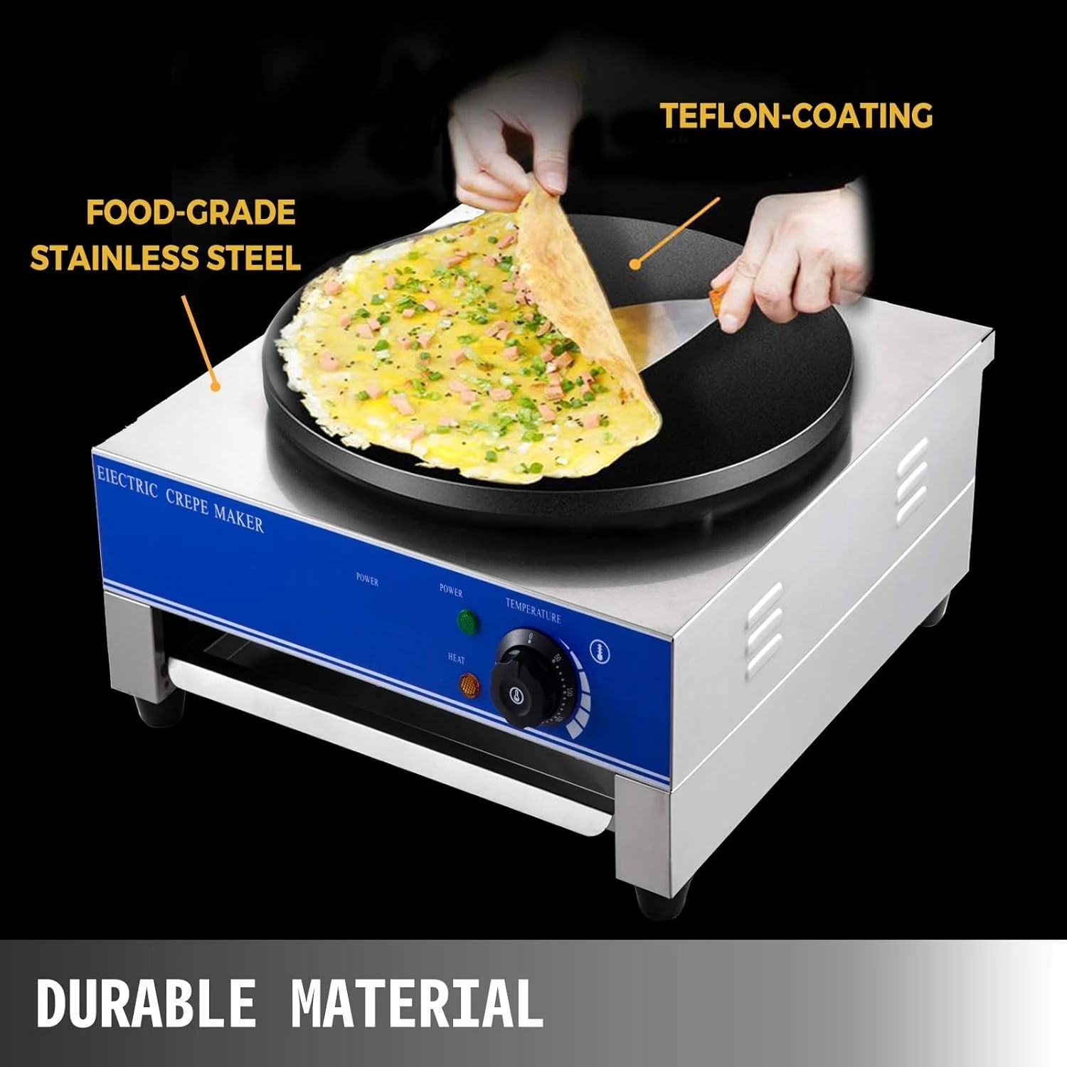 Electric Non-Rotating Crepe/Dosa Maker (Tawa Diameter: 40cm) — view 5