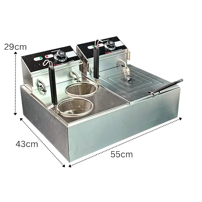 Electric 2 In 1 Deep Fryer + Noodle Boiler (8L + 8L) — view 2