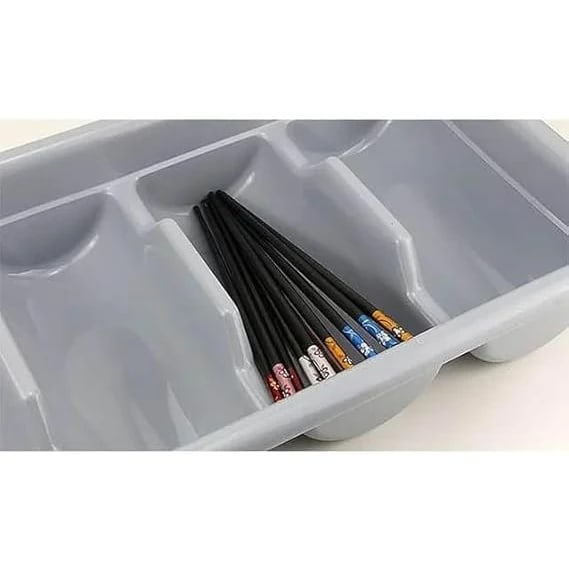 Plastic Rectangle Cutlery Holder Rack 4 Compartments — view 2