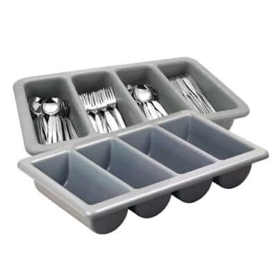 Plastic Rectangle Cutlery Holder Rack 4 Compartments — view 3