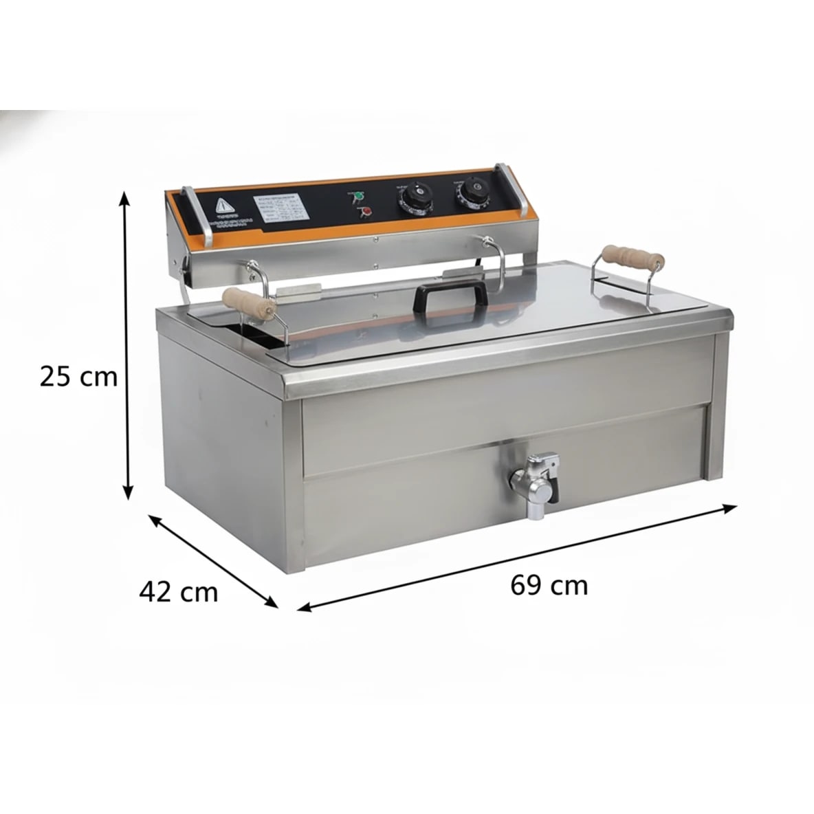 Electric Heavy Deep Fryer 30L Single Head with Tap (Net: 25L) — view 2