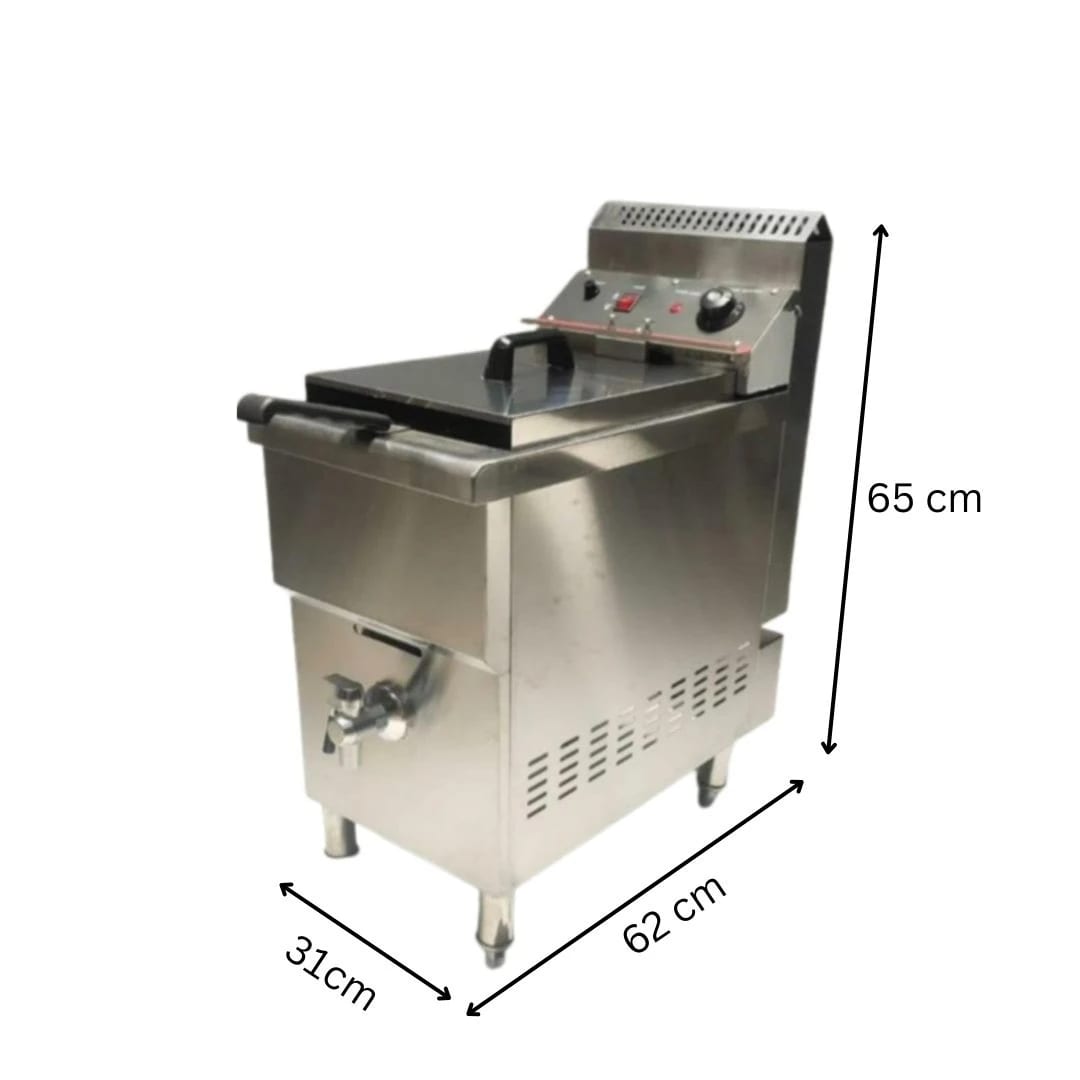 Gas Deep Fryer 12L Heavy with Temperature Controller & Tap - Standing Model — view 2