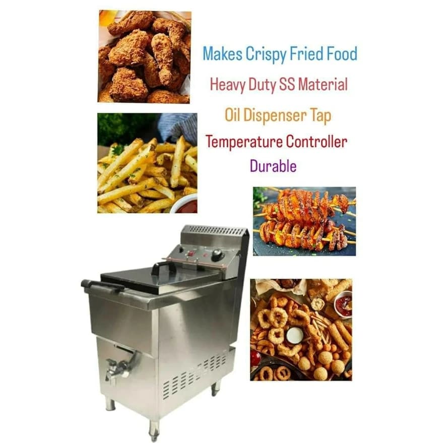 Gas Deep Fryer 12L Heavy with Temperature Controller & Tap - Standing Model — view 3