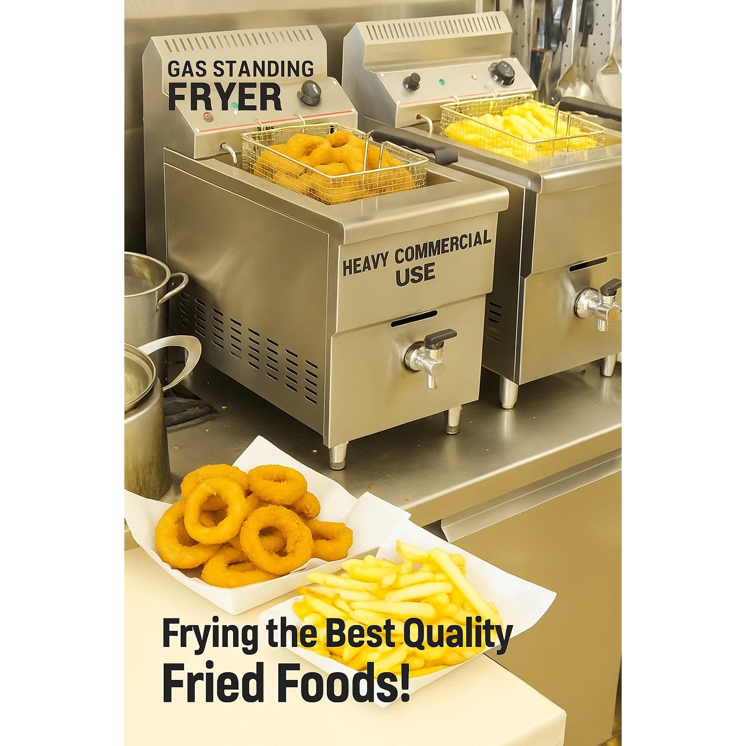 Gas Deep Fryer 12L Heavy with Temperature Controller & Tap - Standing Model — view 6