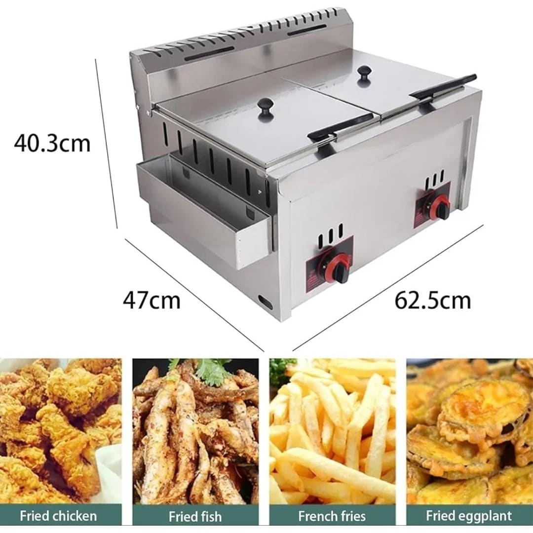 Gas Deep Fryer 8L + 8L Double Head — view 2