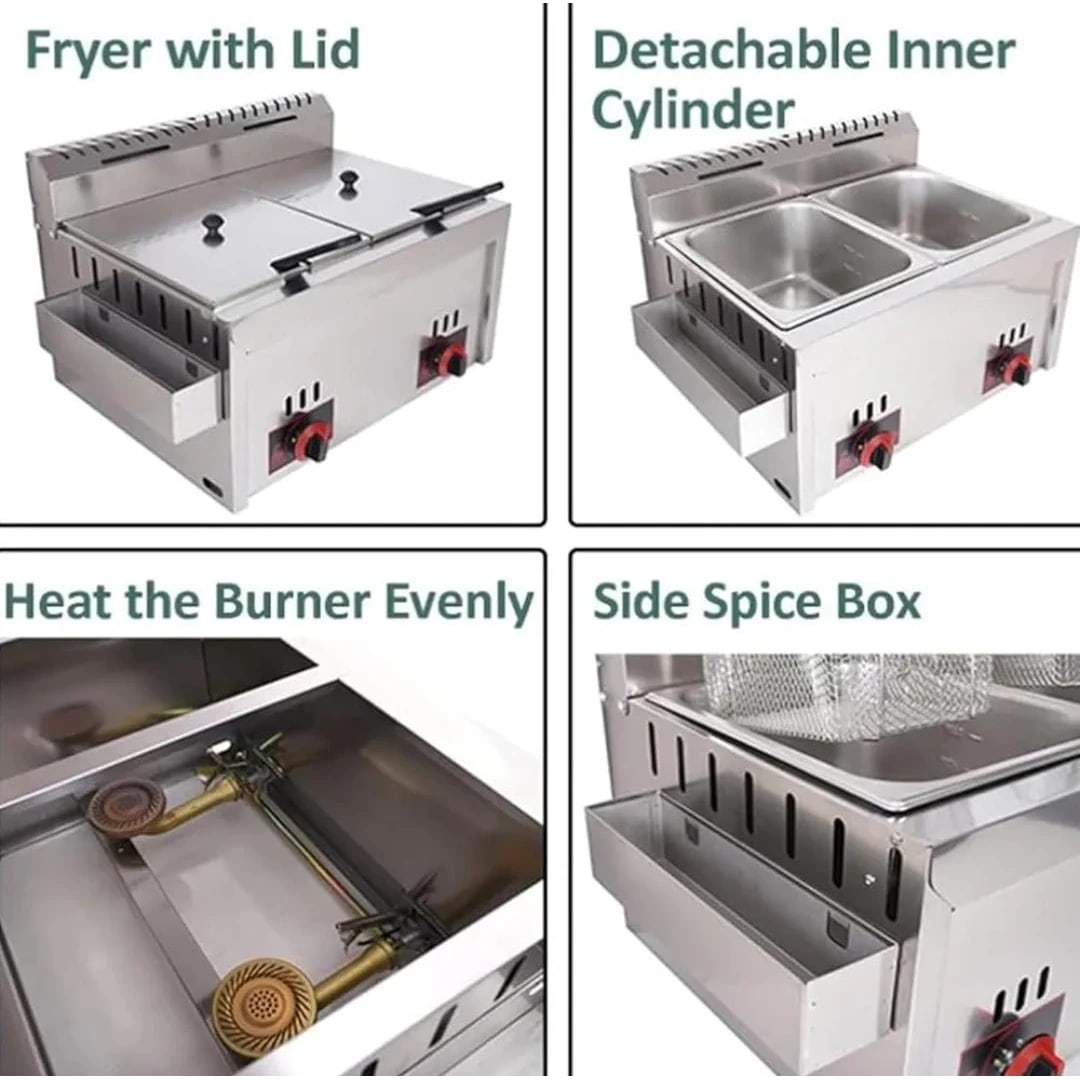 Gas Deep Fryer 8L + 8L Double Head — view 4