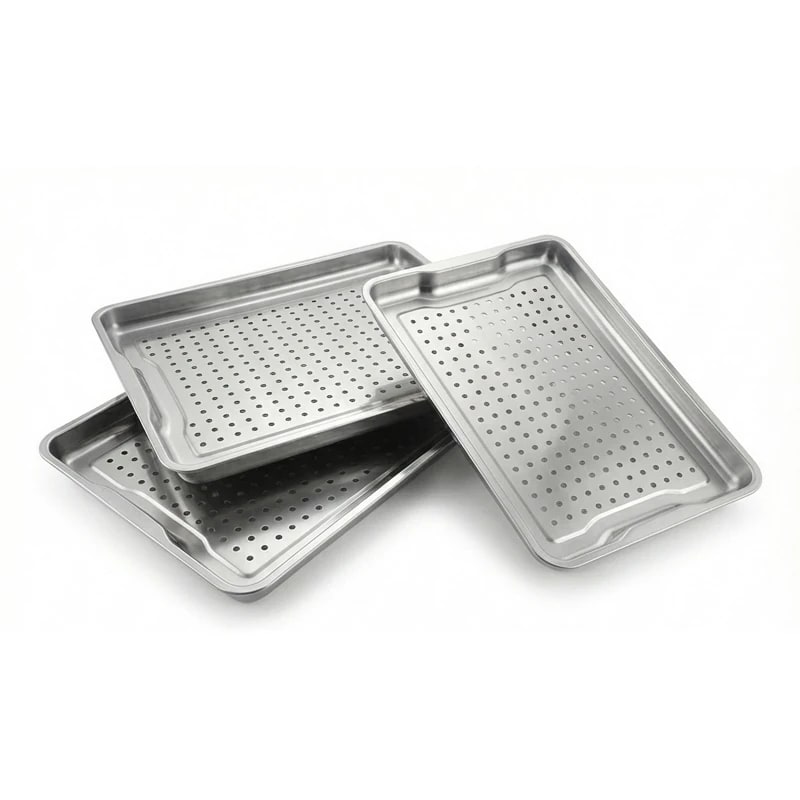 SS Perforated Baking Tray with Side Ears - 60x40cm — view 5
