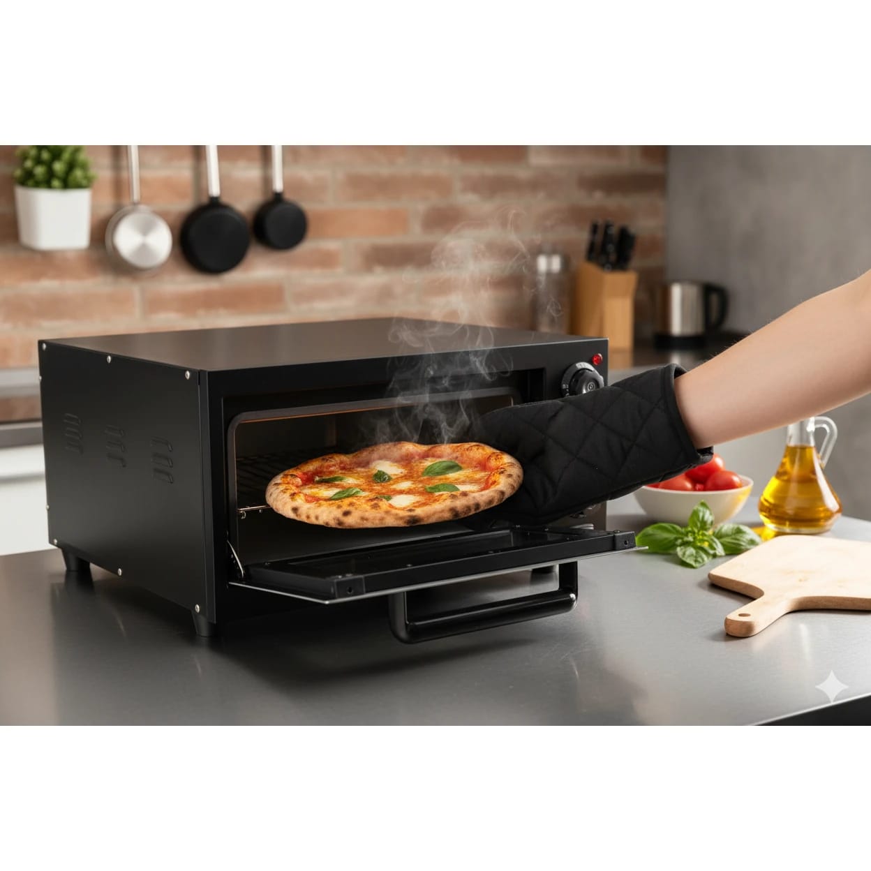 Electric Premium Black Body Pizza Oven with Stone - HS1S Single (Stone Size: 16x16 inch.) — view 2