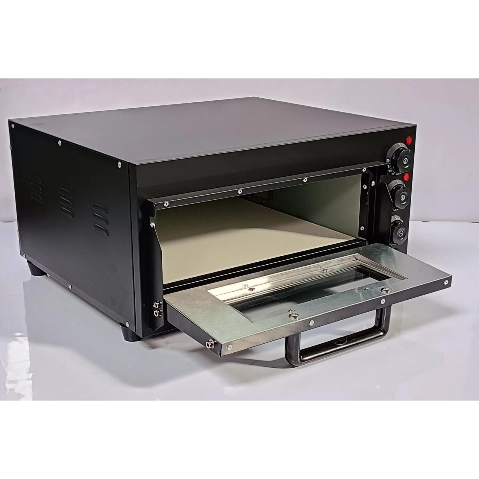 Electric Premium Black Body Pizza Oven with Stone - HS1S Single (Stone Size: 16x16 inch.) — view 9