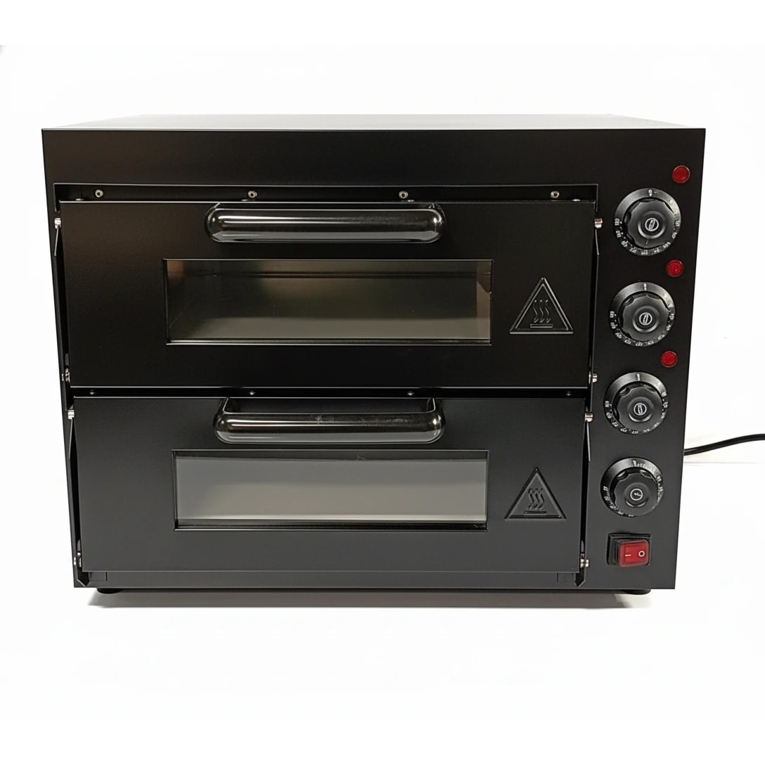Electric Premium Black Body Pizza Oven with Stone - HS2S Double (Stone Size: 16x16 inch.)