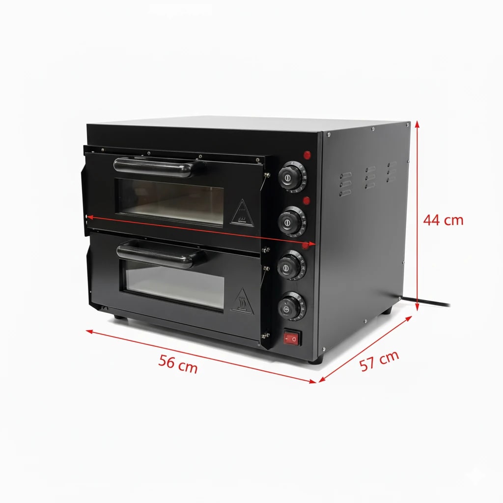 Electric Premium Black Body Pizza Oven with Stone - HS2S Double (Stone Size: 16x16 inch.) — view 2