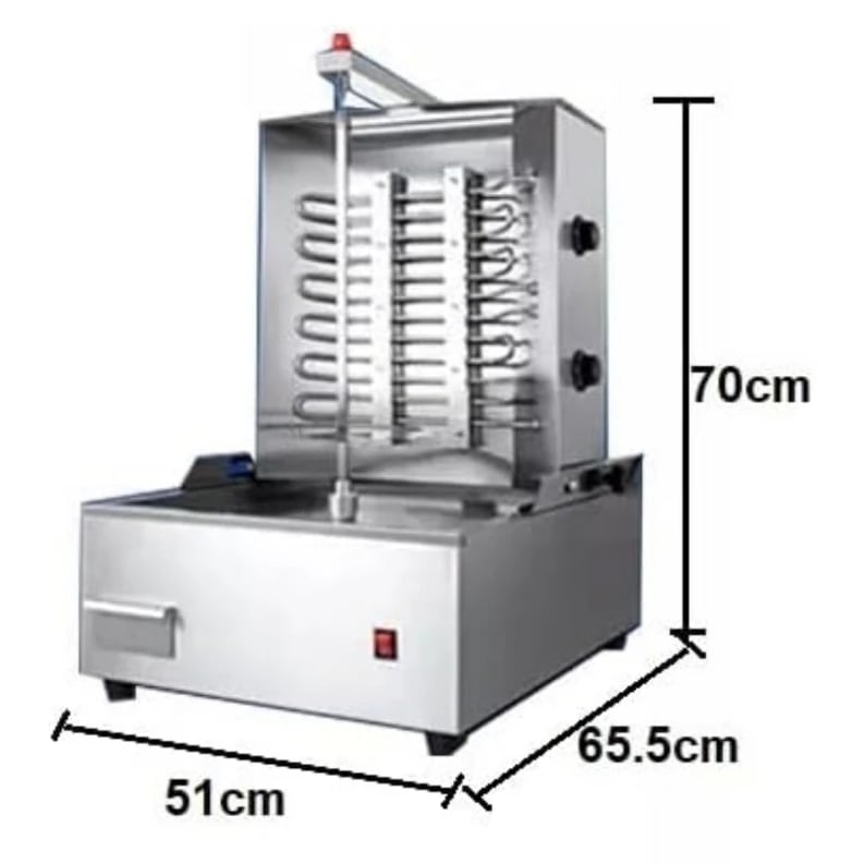 Electric Shawarma Machine 2 Burner with Auto Rotating Rod — view 2