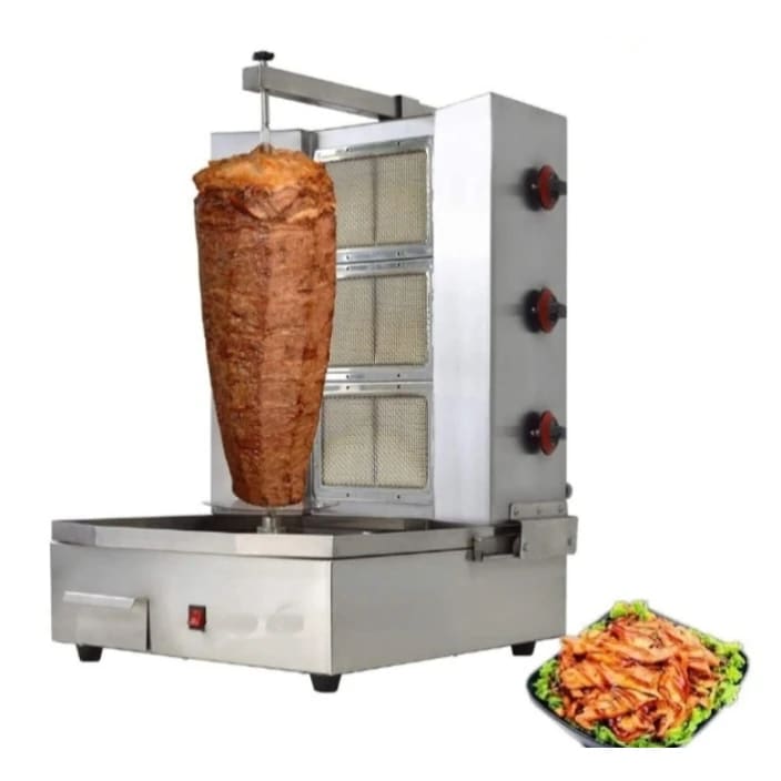 Gas Shawarma Machine 3 Burner with Auto Rotating Rod — view 3
