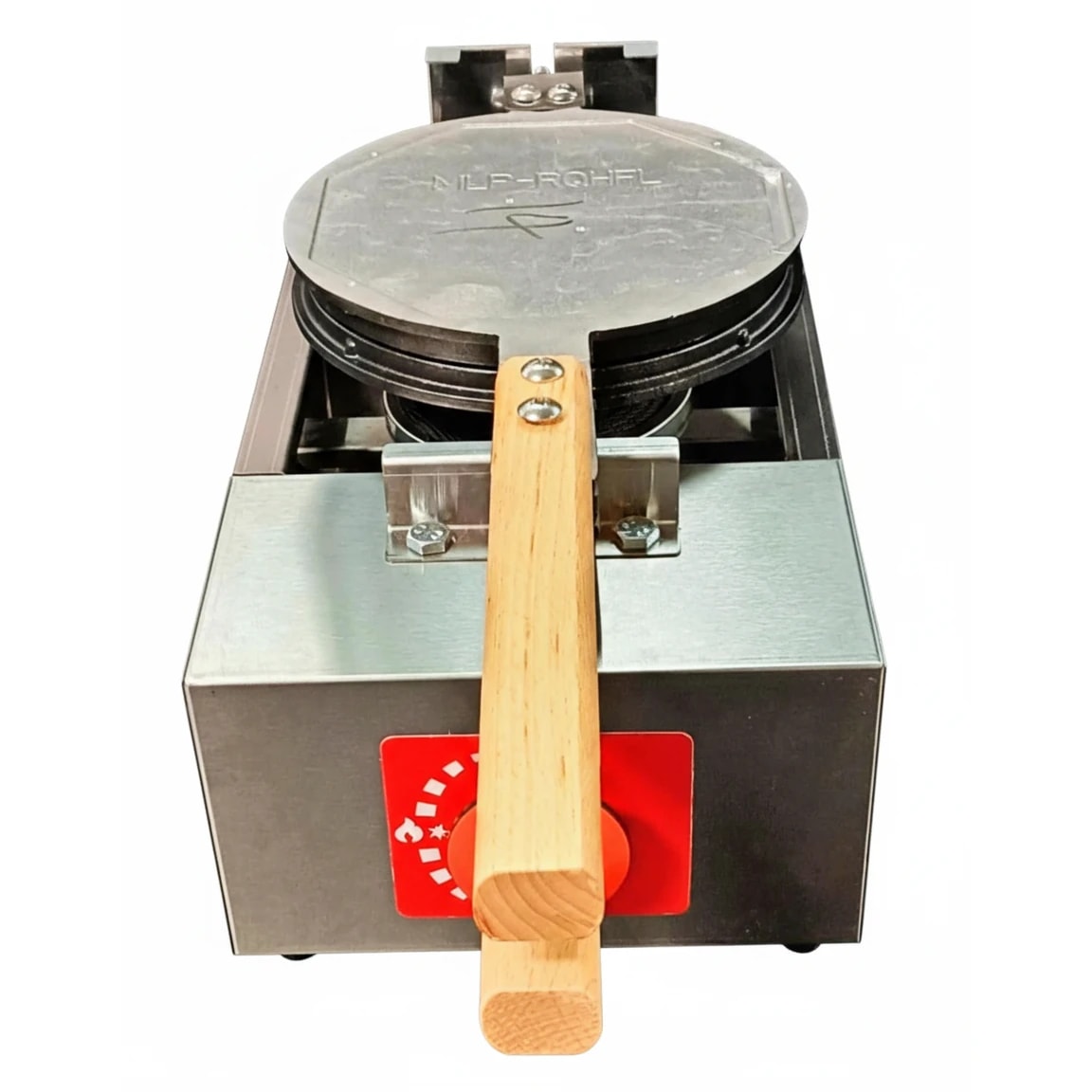 Gas Round Rotating Waffle Maker with Long Wooden Handle — view 5