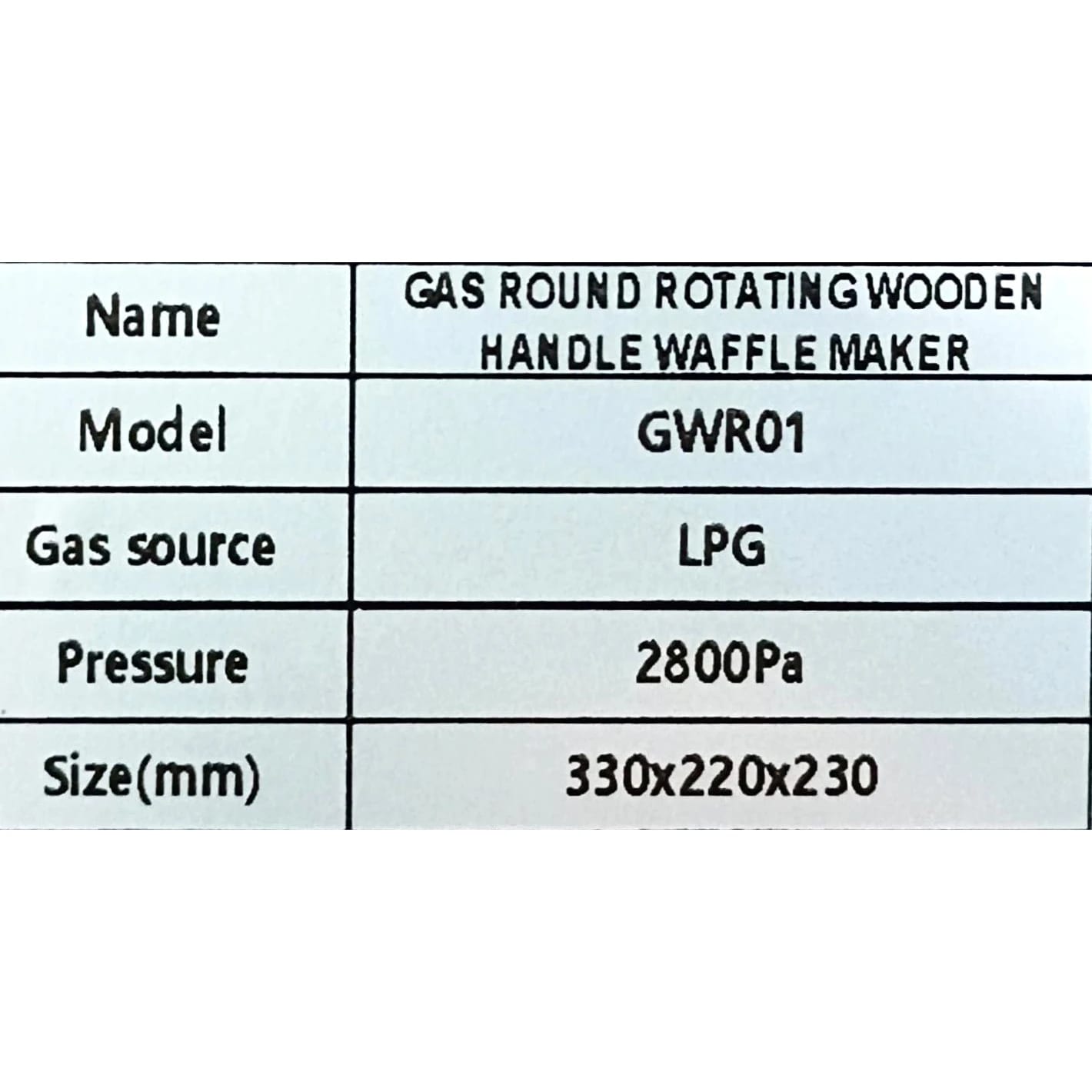 Gas Round Rotating Waffle Maker with Long Wooden Handle — view 8