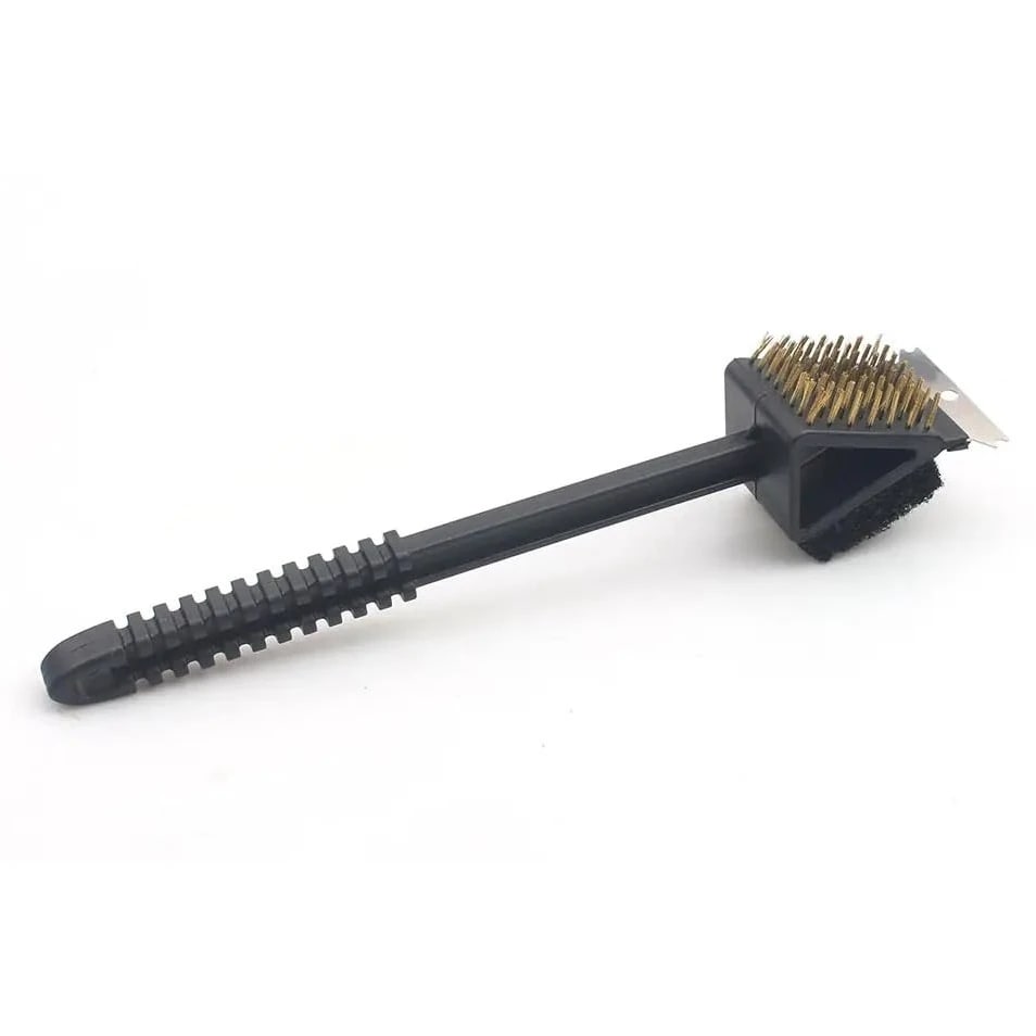 Black BBQ Grilll Triangle 2 Sided Brush Medium 36cm