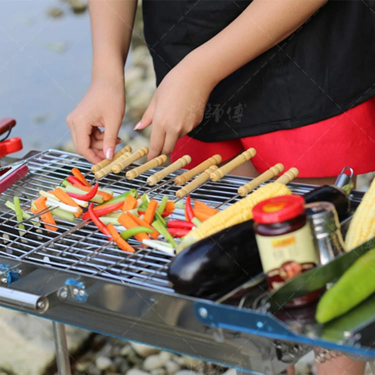 MS Wooden Handle BBQ Skewers/Sticks- 16" — view 4