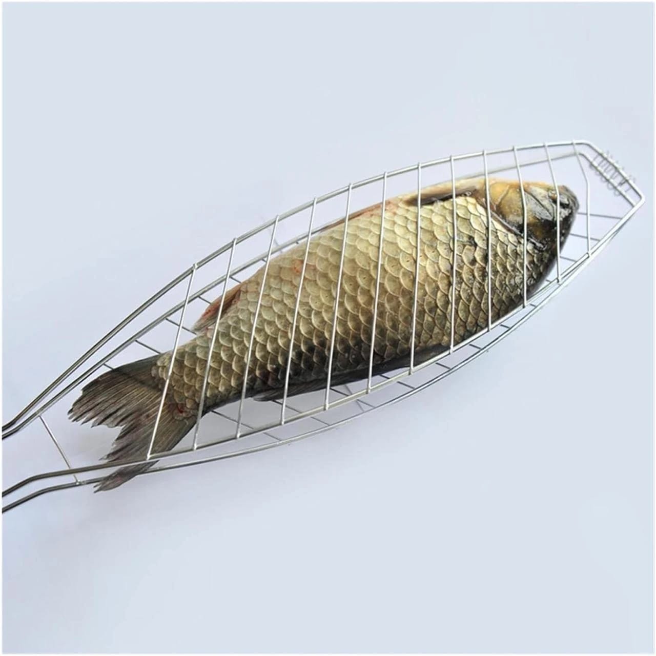 Wooden Handle MS BBQ Grill Net (Grill Area: 38x14cm) - Oval — view 7