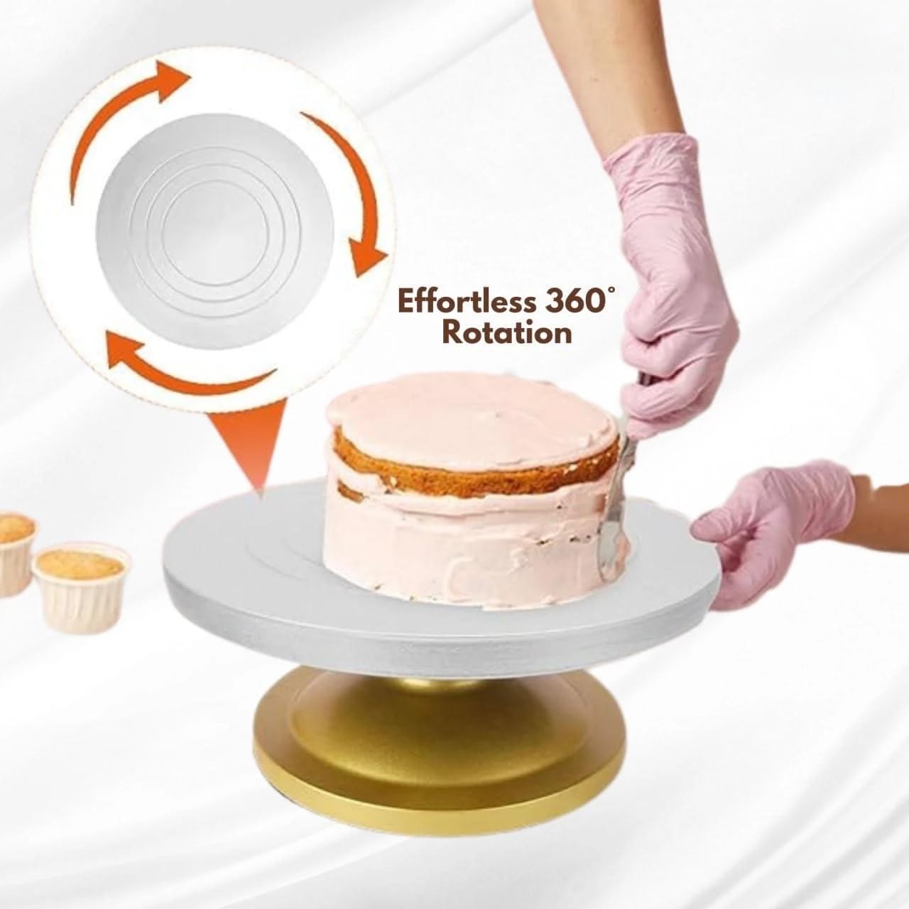 Smooth Rotating Cake Stand - Fibre Top — view 3