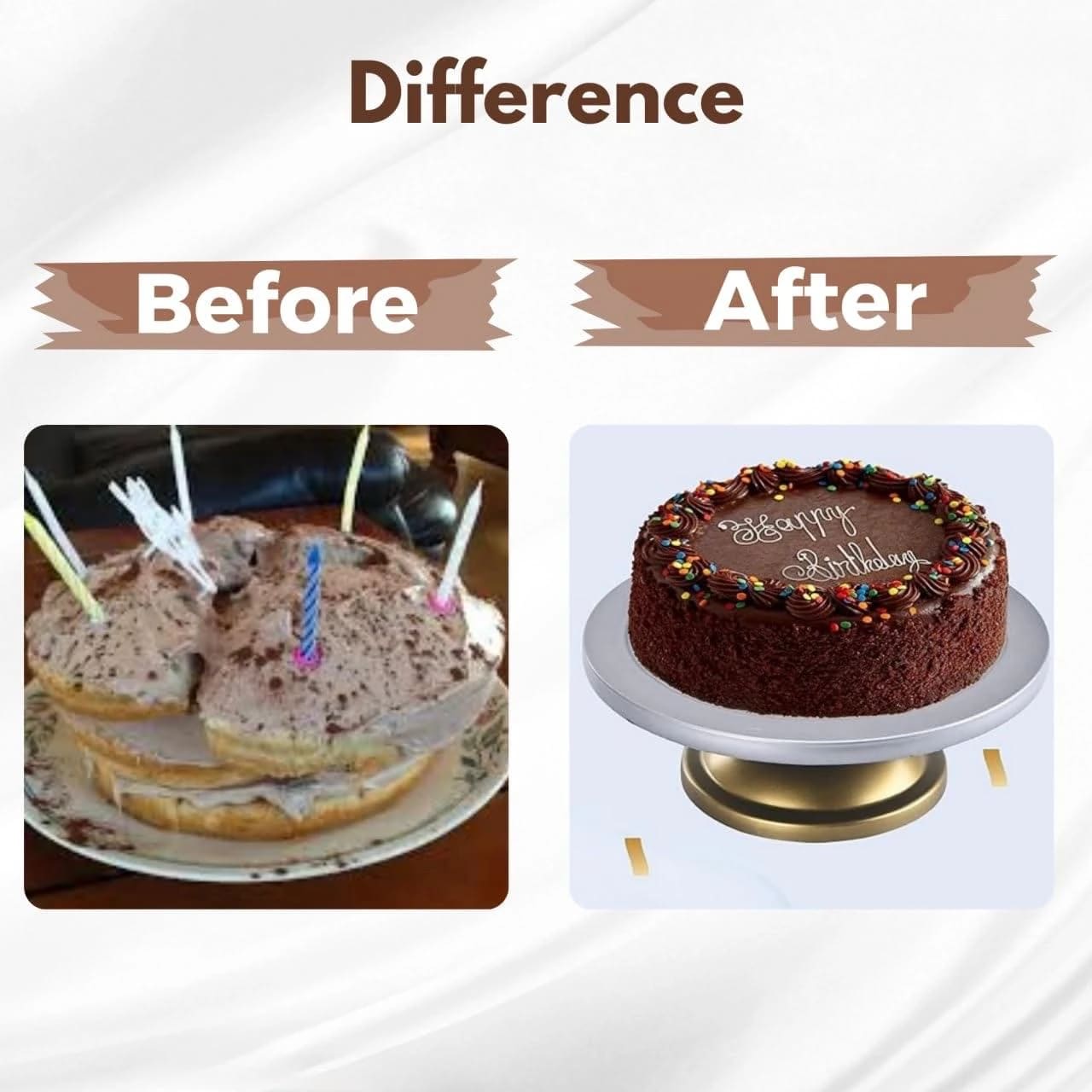 Smooth Rotating Cake Stand - Fibre Top — view 4