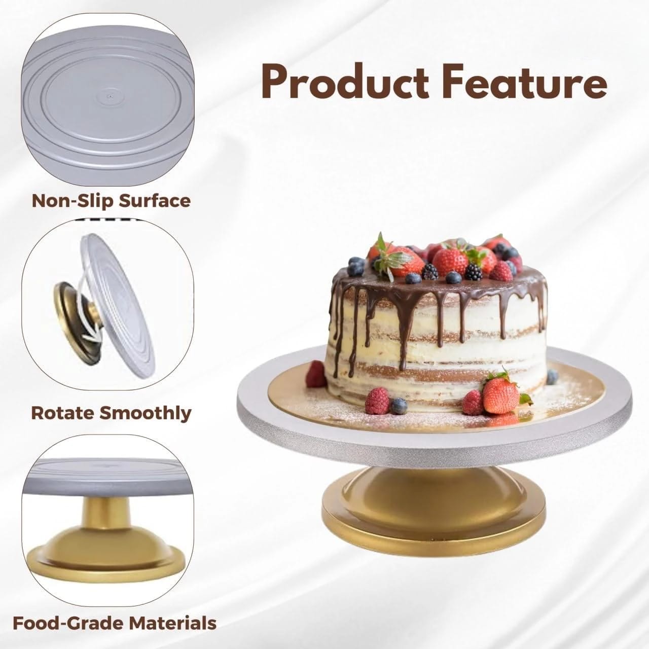 Smooth Rotating Cake Stand - Fibre Top — view 6