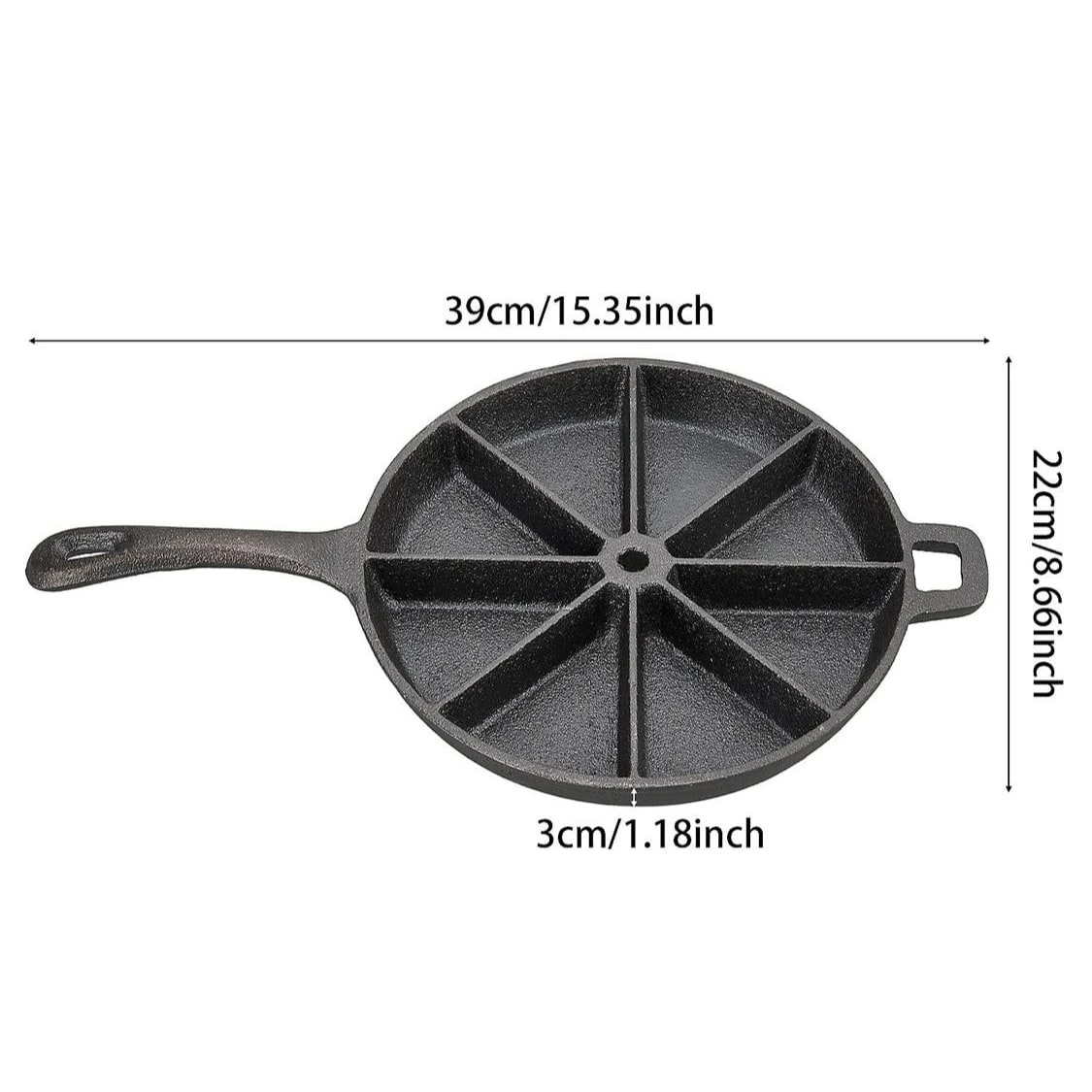 Cast Iron Pan with 8 Pizza Type Slice in Single Pc Boc Packing — view 2