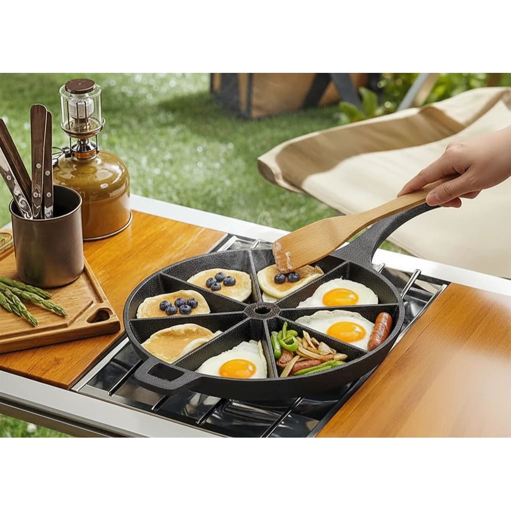 Cast Iron Pan with 8 Pizza Type Slice in Single Pc Boc Packing — view 3