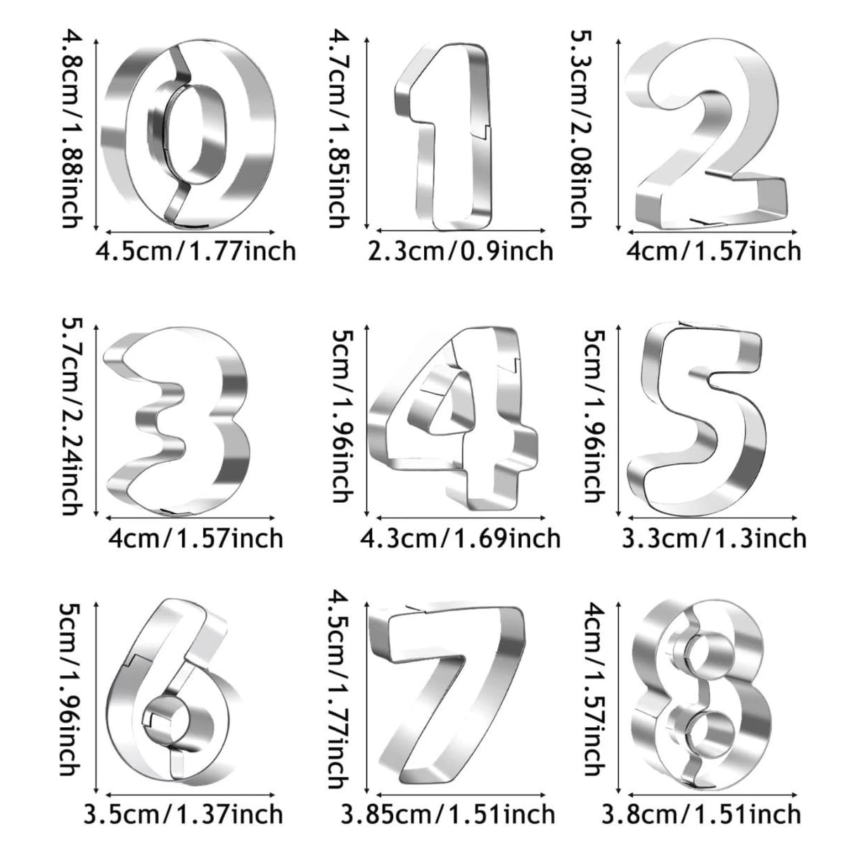 SS Heavy Cookie Cutter 10pp (0-9) — view 2