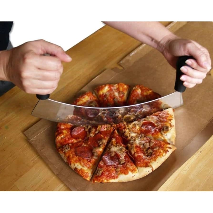 Black Handle with SS Blade Half Moon Pizza Cutter — view 6