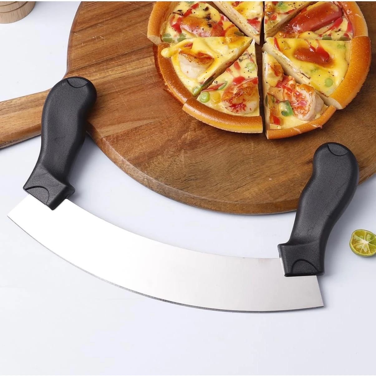 Black Handle with SS Blade Half Moon Pizza Cutter — view 8