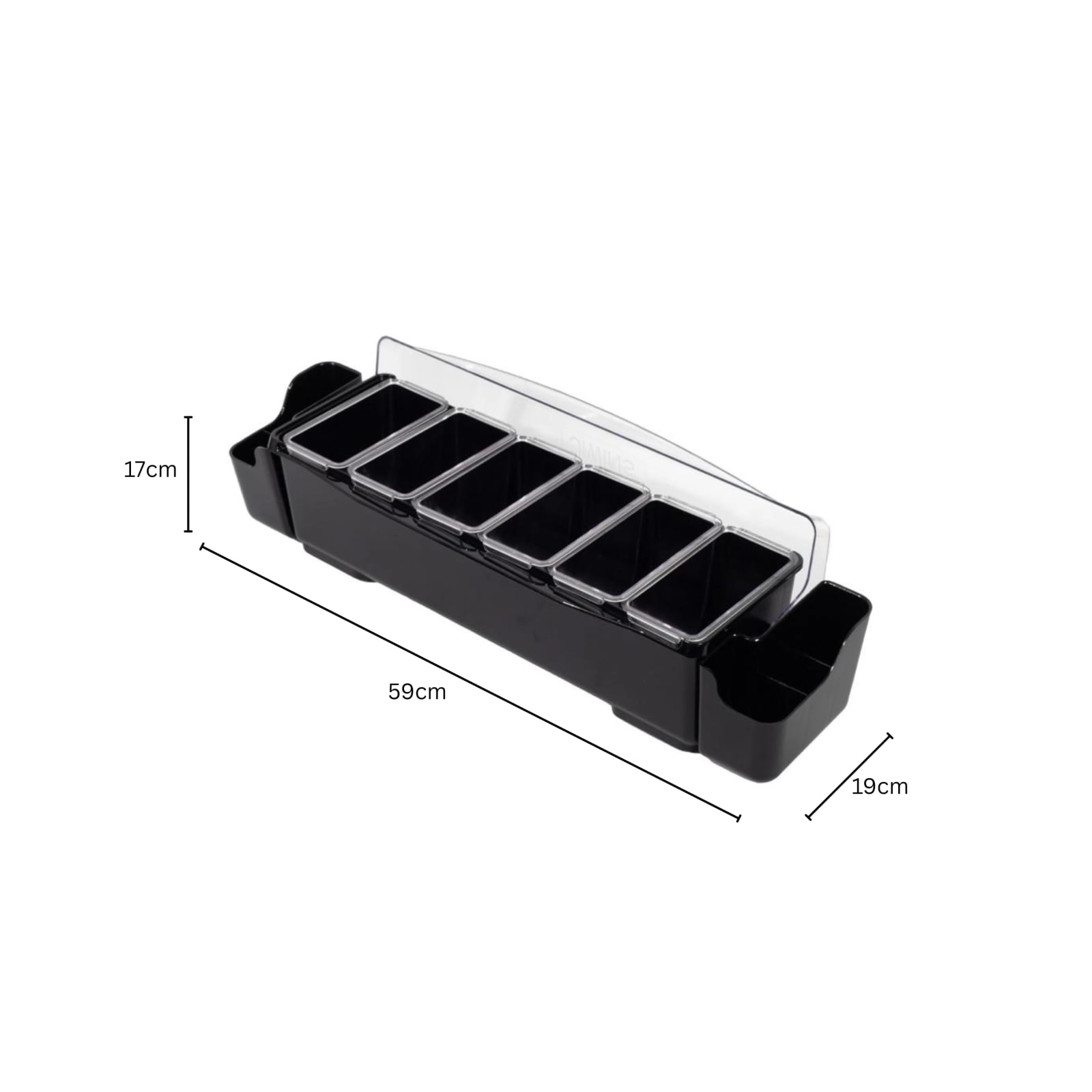 Plastic Condiment/Spice/Masala Box with Lid Heavy - 8 Compartments — view 2