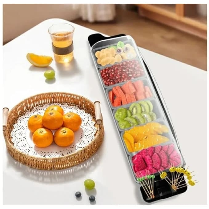 Plastic Condiment/Spice/Masala Box with Lid Heavy - 8 Compartments — view 4