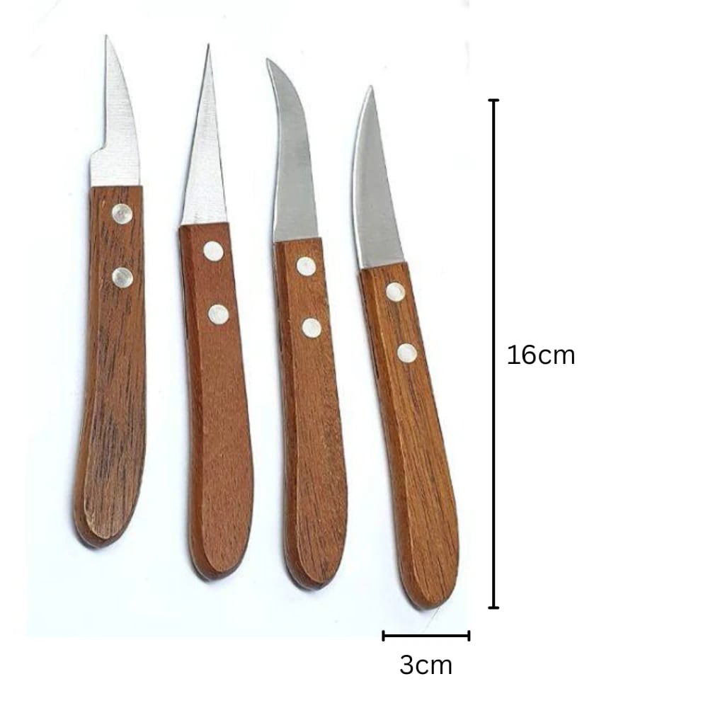 Wooden Handle Carving Knives 4PP — view 2