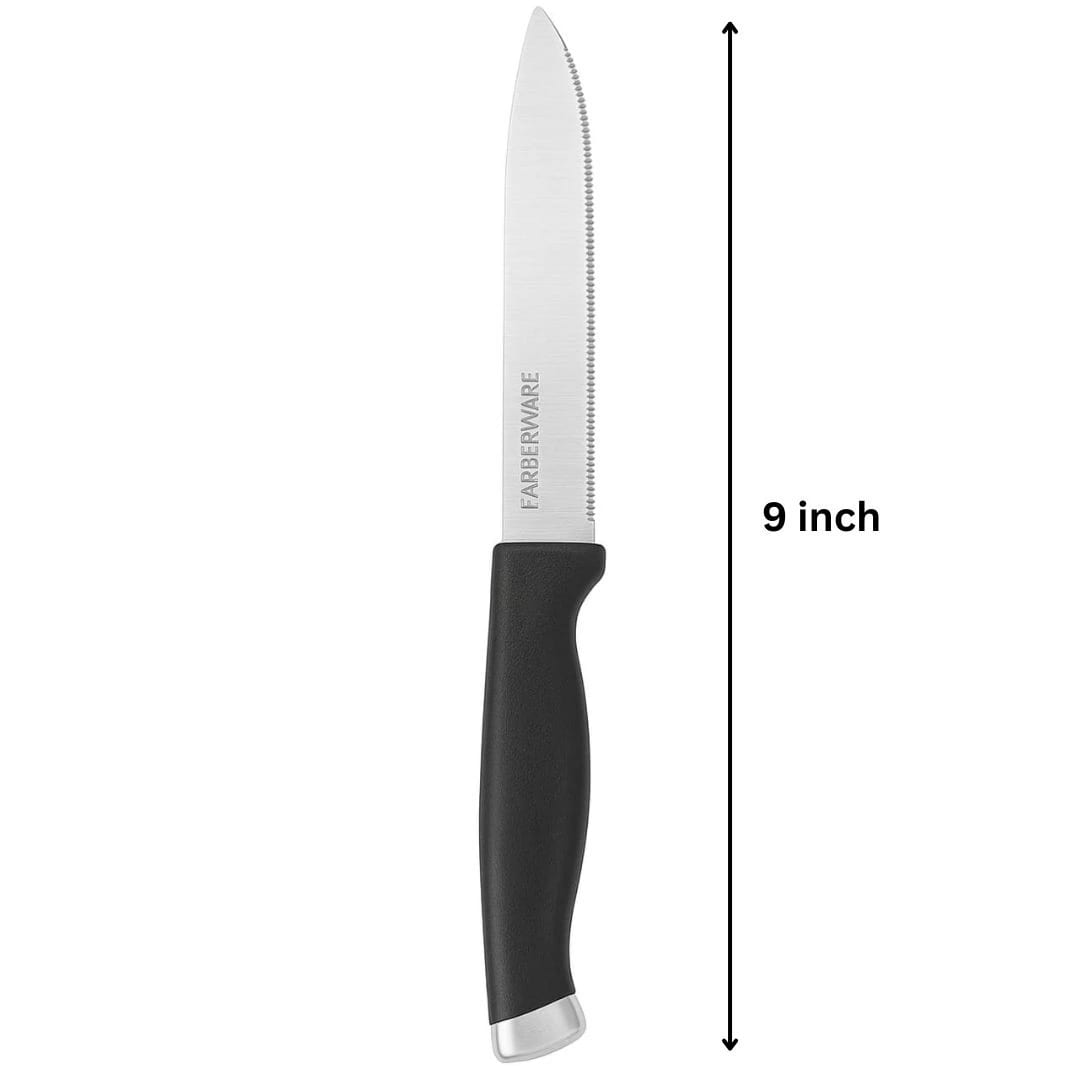 Plastic Handle Kitchen Knife with Teeth - 9" — view 2