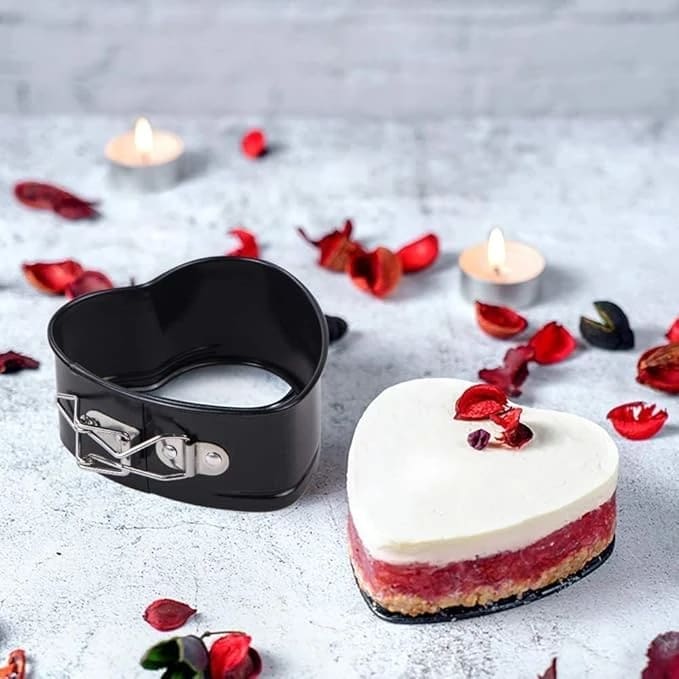 Heart Teflon Coated Cake Mould 3pc/set with 7cm Depth - 20,22,24cm Long — view 4