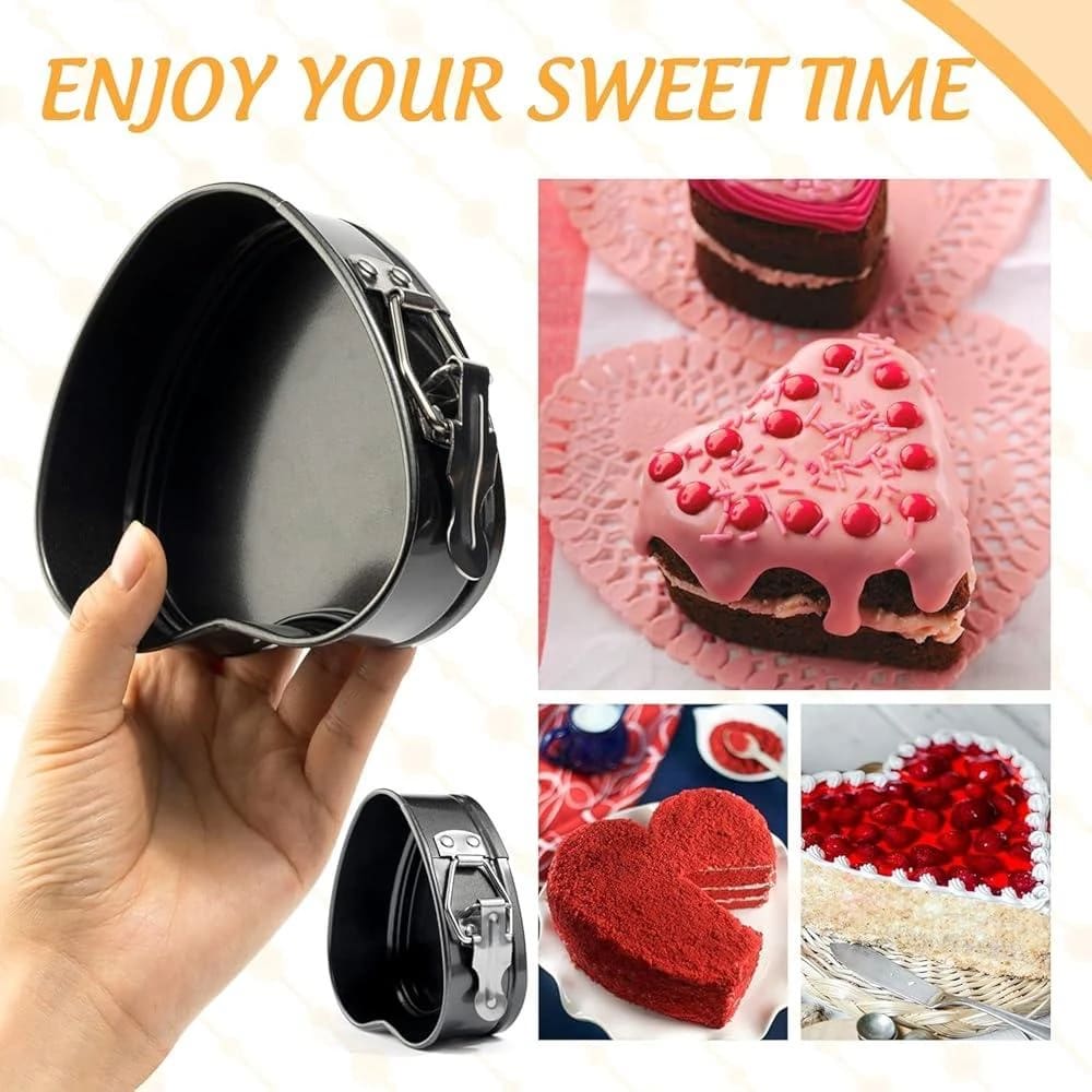 Heart Teflon Coated Cake Mould 3pc/set with 7cm Depth - 20,22,24cm Long — view 5