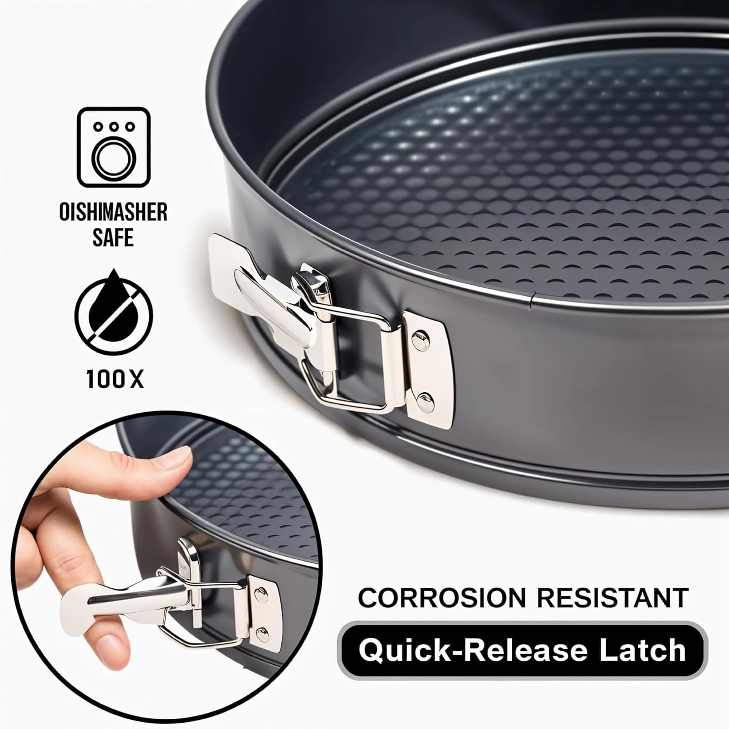 Round Teflon Coated Cake Mould 3pc/set with 7cm Depth - 18,20,22cm Wide — view 5
