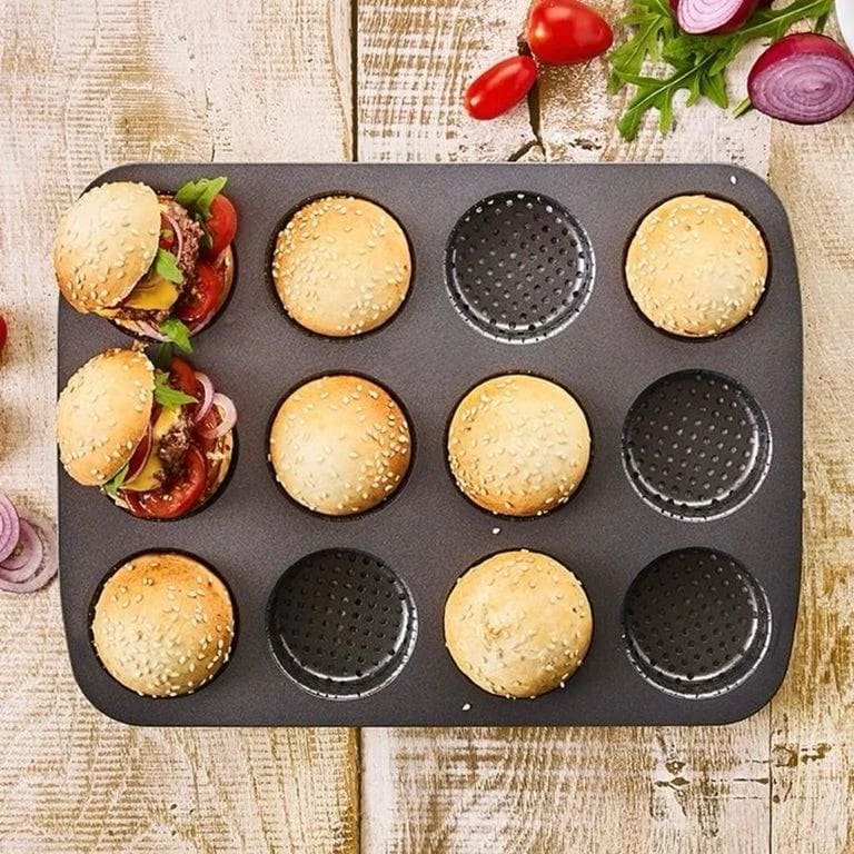 Round 12 Small Slots Teflon Coated Perforated Muffin Mould (Slot Size: 5.5x2cm) — view 5