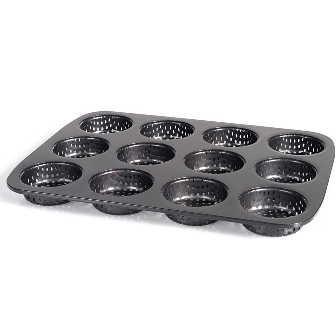 Round 12 Small Slots Teflon Coated Perforated Muffin Mould (Slot Size: 5.5x2cm) — view 6